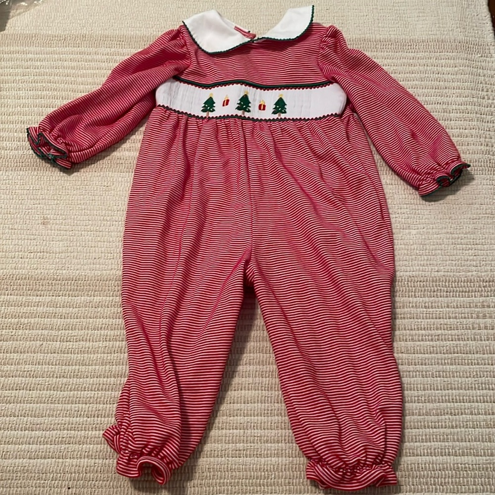 Southern Smocked Company Christmas Romper